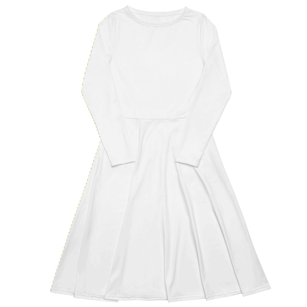All-Over Print Long Sleeve Midi Dress, product photo