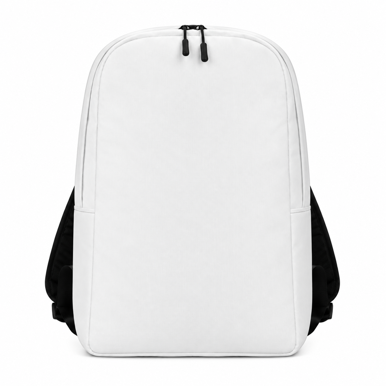 All-Over Print Minimalist Backpack, a placeholder design preview (family mark, glyph and tagline composed over a flat product color); not a live product photo