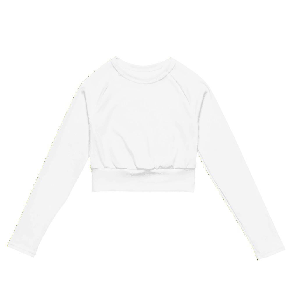 All-Over Print Recycled Long Sleeve Crop Top, product photo