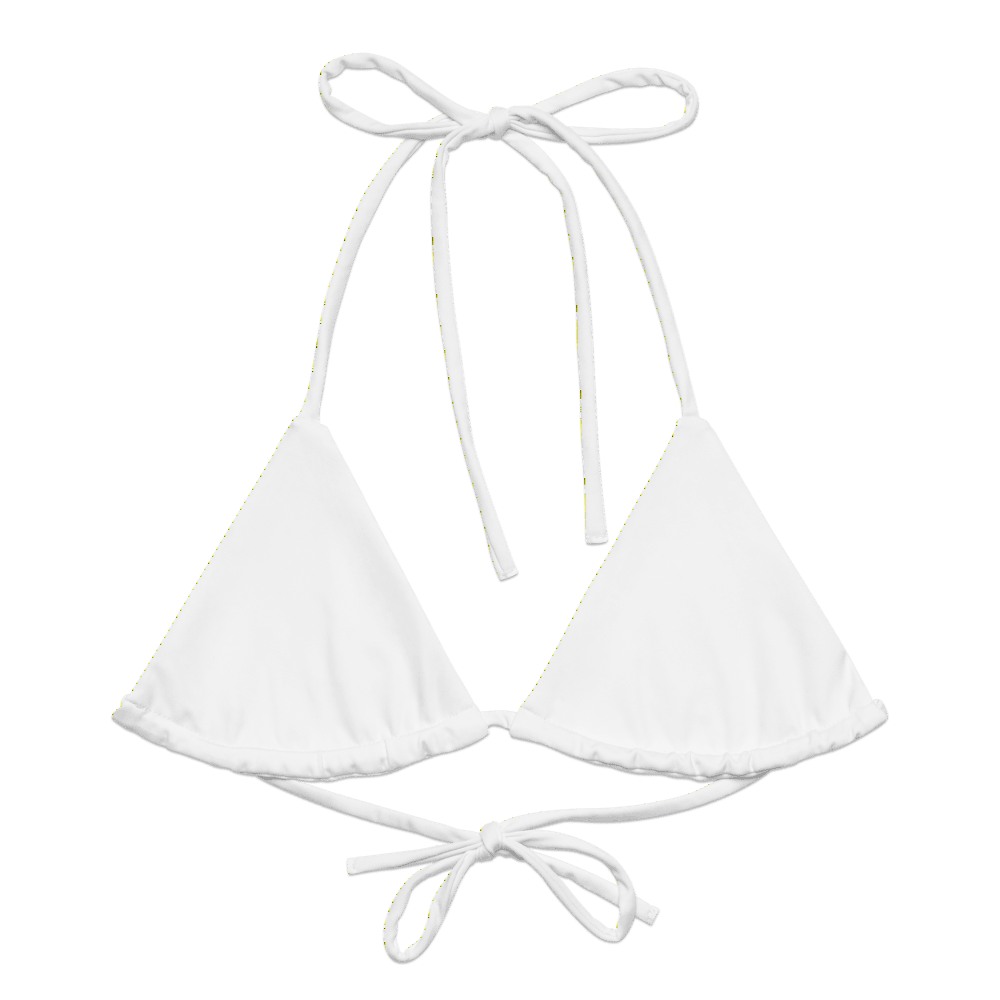 All-Over Print Recycled Padded String Bikini Top, product photo