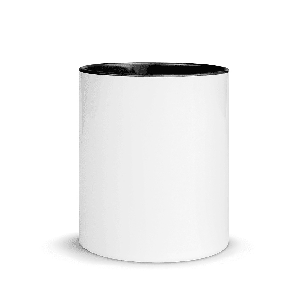 White Ceramic Mug with Color Inside, product photo