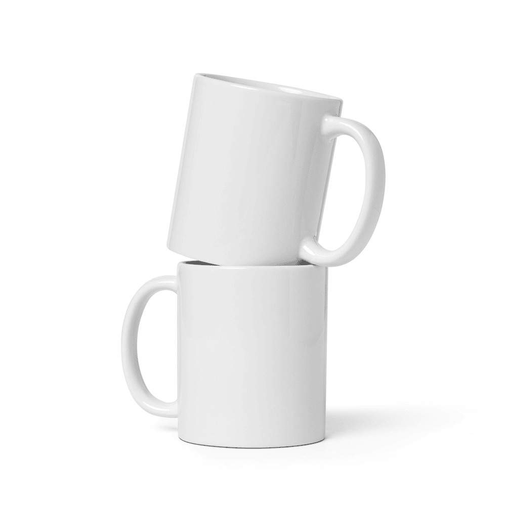 White Glossy Mug, product photo